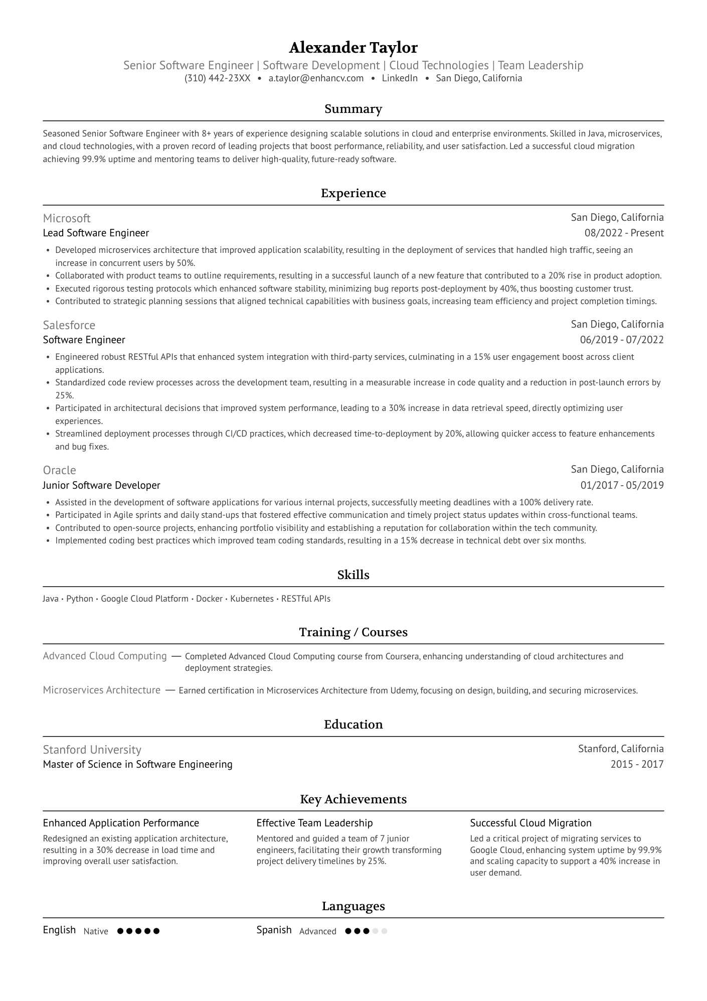 Classic CV template