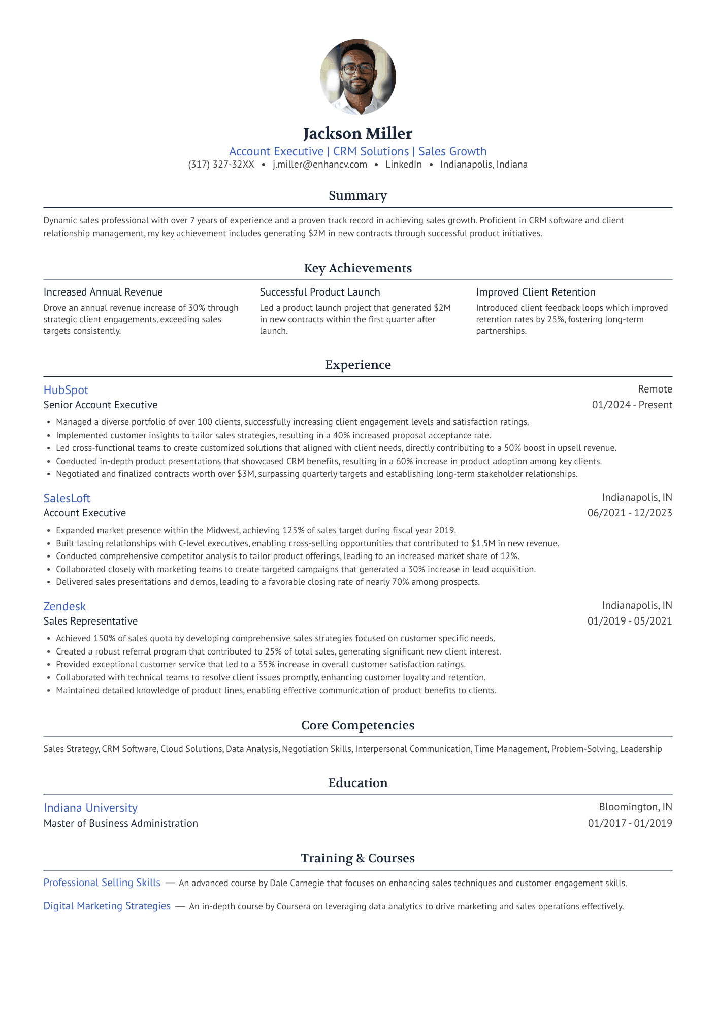 Minimal CV template
