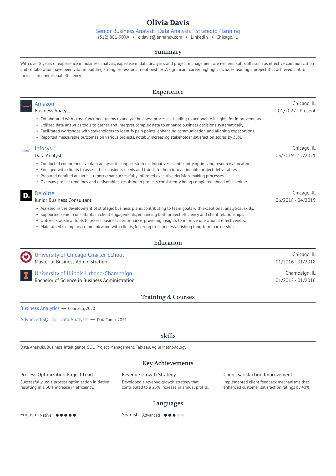 Executive CV template