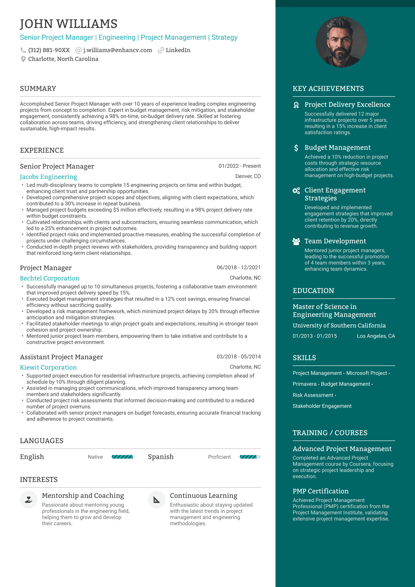Timeline CV template