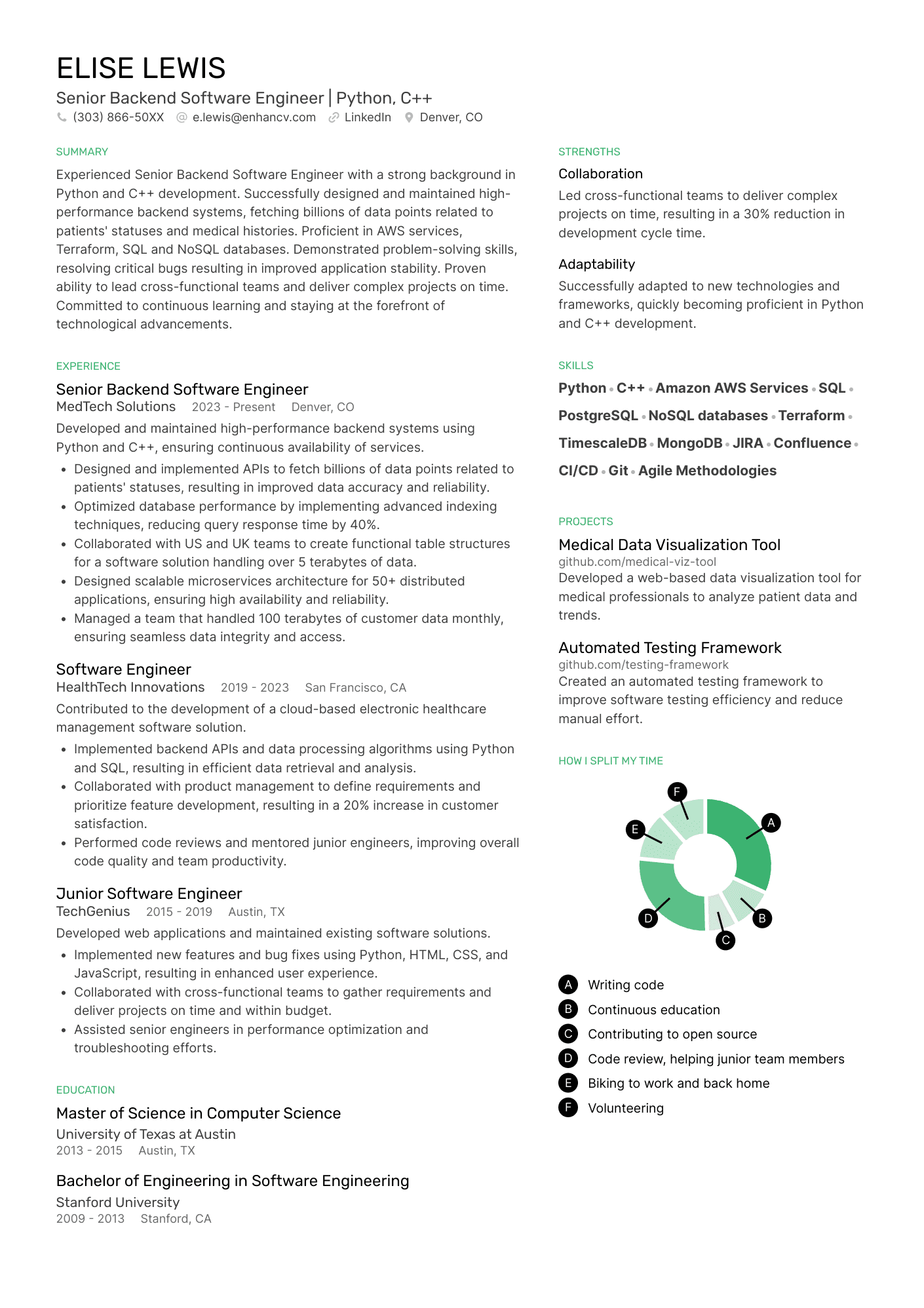Elegant CV template