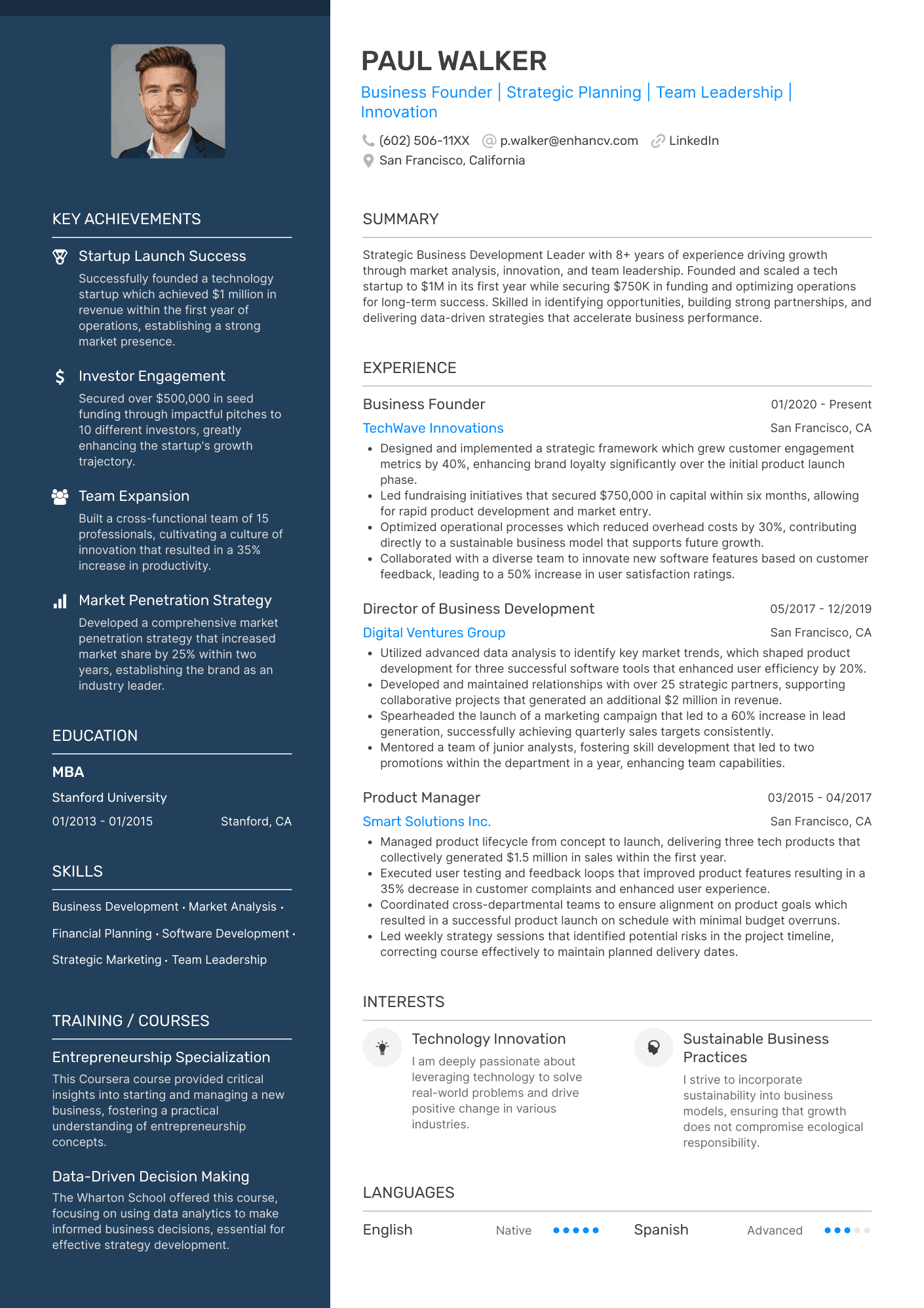 Clean Split CV template